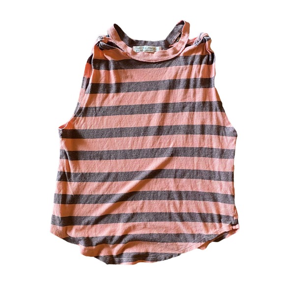 XS We The Free Tank With Shoulder Cut-outs & Knots Pink & Grey - Picture 1 of 3